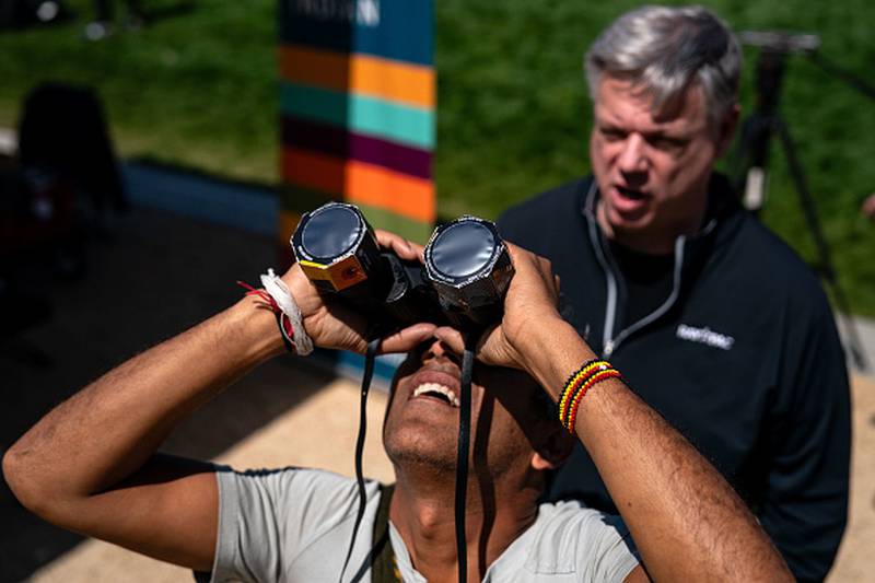 People watching the 2024 solar eclipse