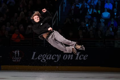 Ice skaters performing