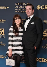 LOS ANGELES, CALIFORNIA - JUNE 07: (L-R) Zooey Deschanel and Jonathan Scott attend the 51st annual Daytime Emmys Awards at The Westin Bonaventure Hotel & Suites, Los Angeles on June 07, 2024 in Los Angeles, California. (Photo by Rodin Eckenroth/Getty Images)