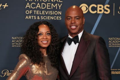 LOS ANGELES, CALIFORNIA - JUNE 07: (L-R) Nischelle Turner and Kevin Frazier attend the 51st annual Daytime Emmys Awards at The Westin Bonaventure Hotel & Suites, Los Angeles on June 07, 2024 in Los Angeles, California. (Photo by Rodin Eckenroth/Getty Images)