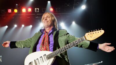 LAS VEGAS - AUGUST 16: Music artist Tom Petty performs with his band The Heartbreakers during a sold-out show at The Joint inside the Hard Rock Hotel & Casino August 16, 2005 in Las Vegas, Nevada. (Photo by Ethan Miller/Getty Images)